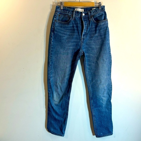 Denim Forum Denim - DENIM FORUM Sz 28 Jeans The Nina Store Pipe Button Fly Mid-Wash High Rise Denim